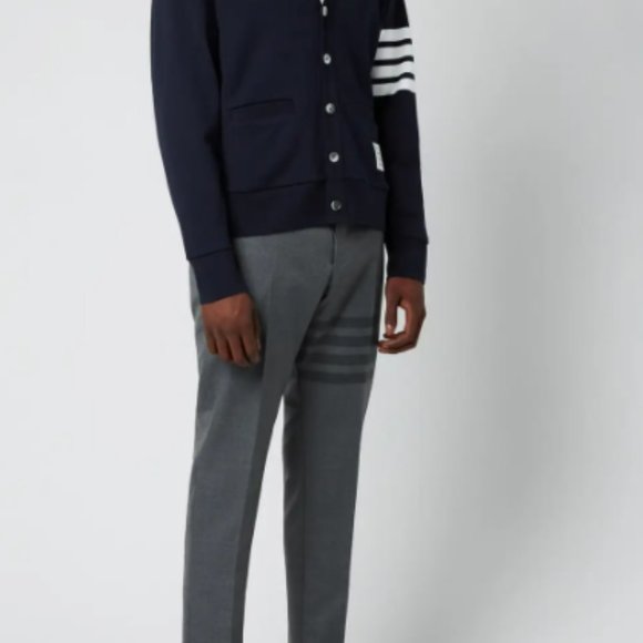Engineered 4-Bar Stripe Loopback Cardigan